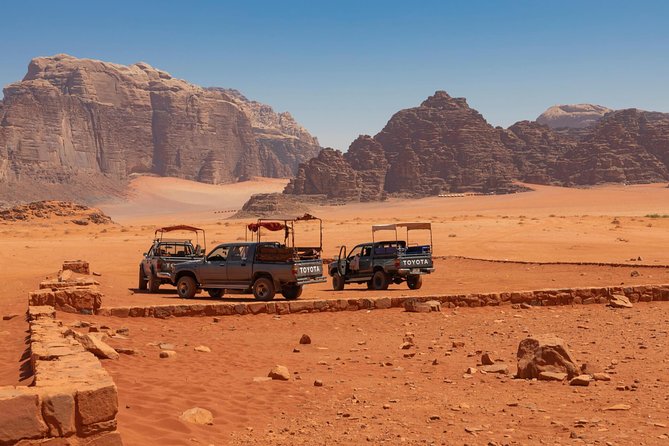 Best of Wadi Rum | Full day Jeep tour + Sleep under the stars | Pack all-in - Red Sand Dunes and open desert views