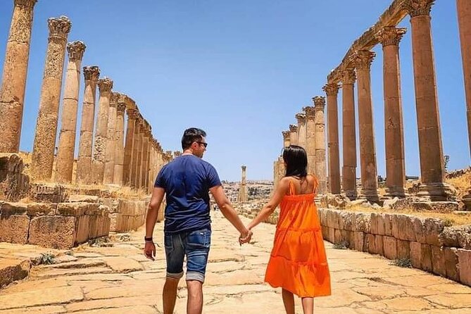 From Amman :Private day tour to Jerash and Ajloun - Walking through Jerash’s Oval Plaza