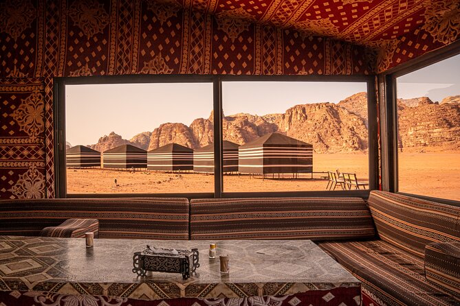 Full-Day Tour In Wadi Rum Desert - Burdah Canyon in orange evening light