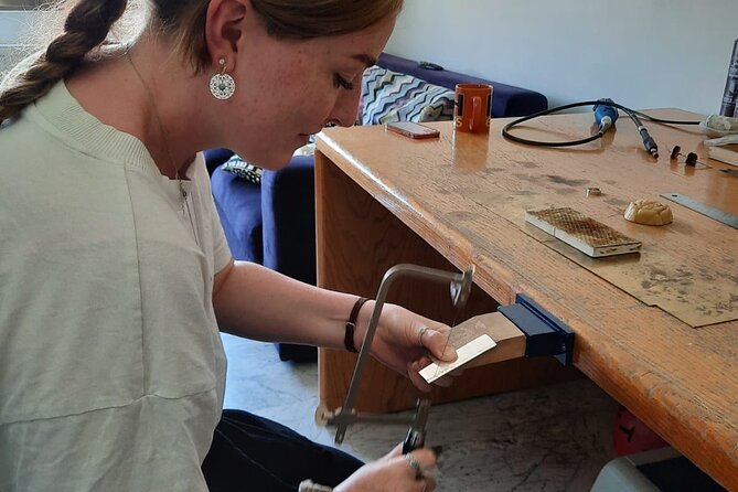 Private Experience of Simple Silver Ring Making in Amman - Step two: cutting and forming the silver