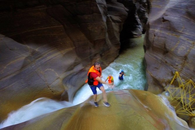 Wadi Al Mujib Adventures From Amman, QAI Airport, Deadsea or Madaba - Arriving at Mujib Bridge and starting the Siq Trail