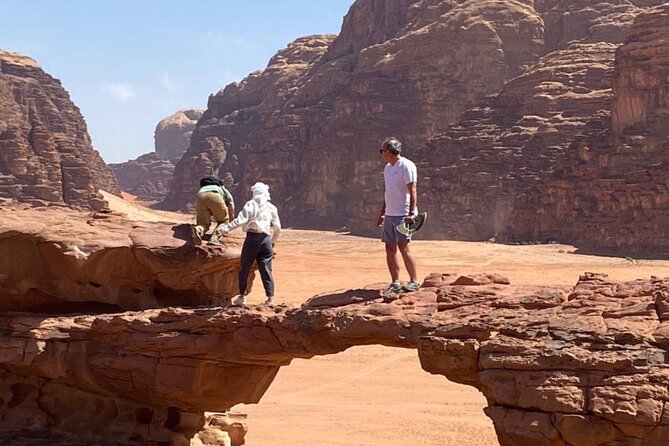 Wadi Rum 2-Day Jeep Tour with Meals and Overnight in Bedouin Camp - Red dunes and the Little Bridge