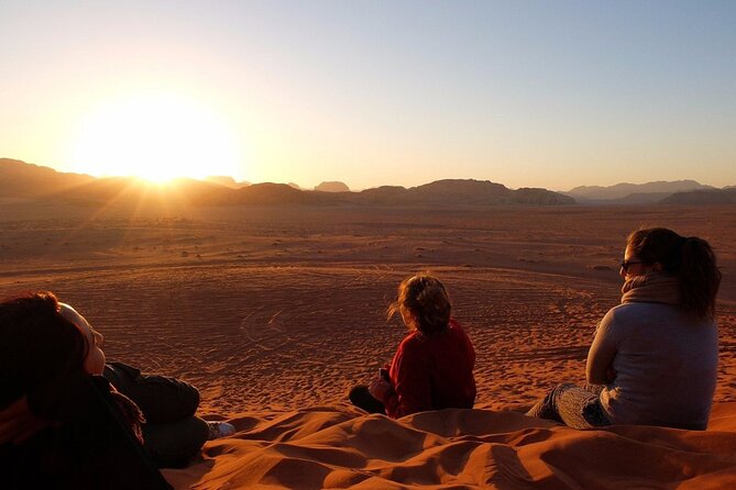 Wadi Rum Full Day Jeep Tour + Overnight in Bedouin Camp & Dinner - Red sand, Little Bridge, and Lawrence’s House