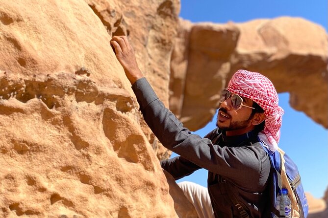 Wadi Rum Mountain Hike & Climb: Burdah, with a bridge at the top! + tour & Lunch - Little Bridge and the Bedouin tent