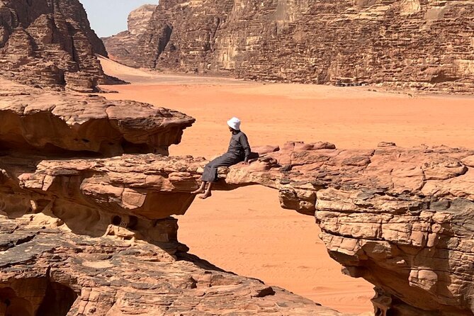 Wadi Rum Short Tours - Little Rock Arch and the wide view from above